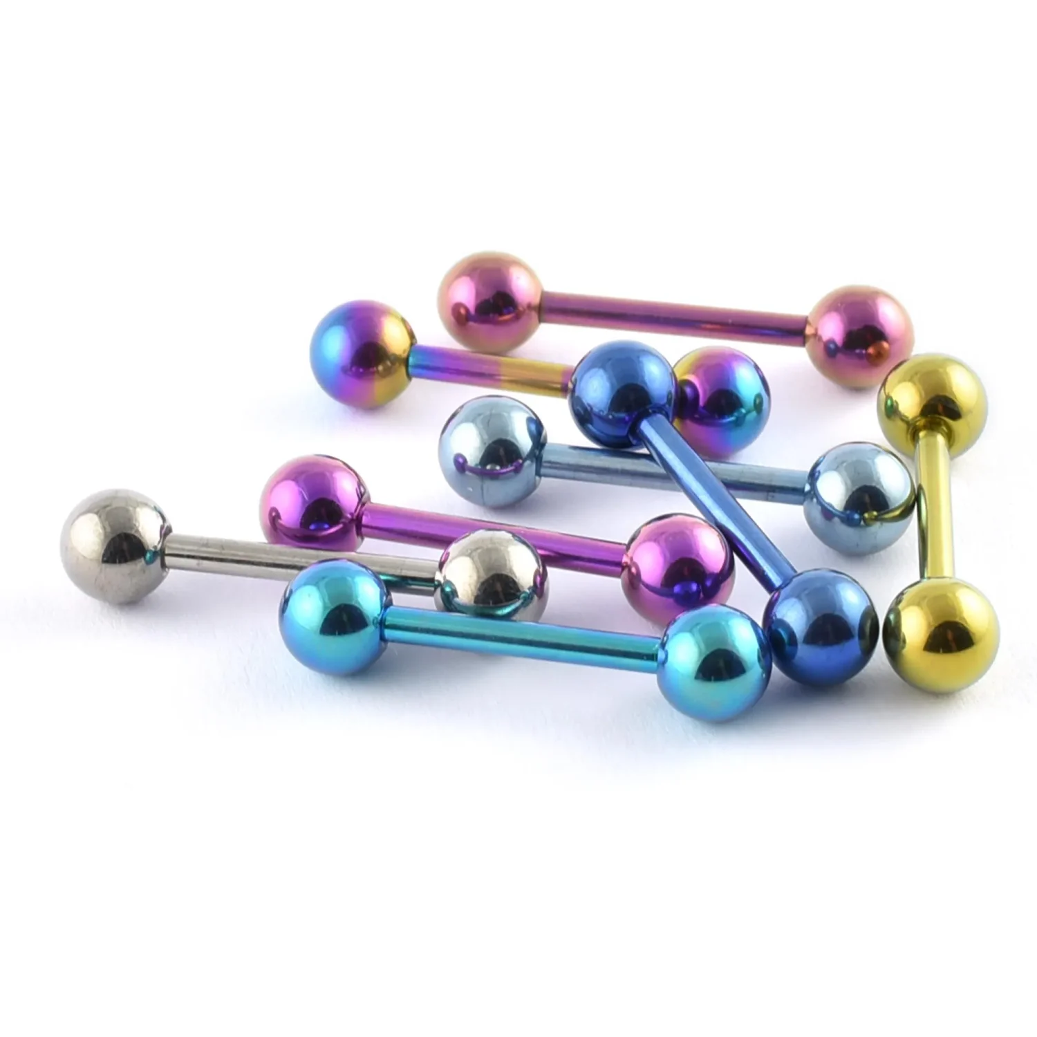 Collection of barbells and curved bars